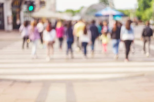 Sfocatura Persone Astratte Sfondo Sagome Irriconoscibili Persone Che Camminano Una — Foto Stock