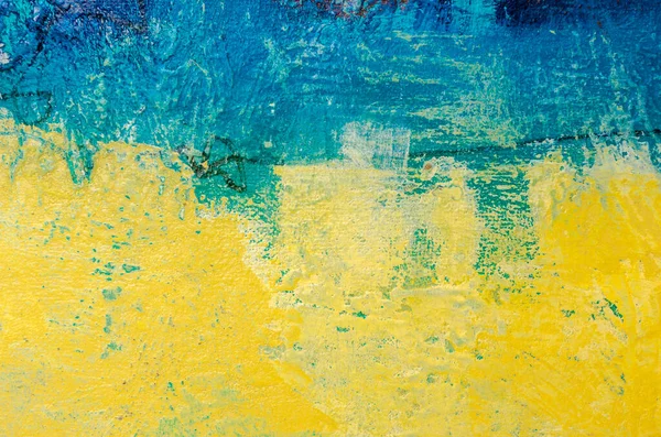 Nationalflagge Des Landes Ukraine Acryl Gemalt Grunge Stil Blau Und — Stockfoto