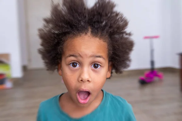 Astonishment Shock Surprise Excitement Fascination Little Boy Face Funny Little — Stockfoto