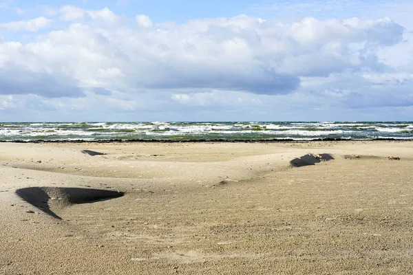 Praia Arenosa Mar Báltico Com Dunas Areia Varridas Pelo Vento — Fotografia de Stock
