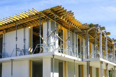 Construction of a new modern private house according to modern technology using prefabricated panels