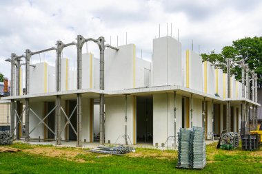 Construction of a new modern private house according to modern technology using prefabricated panels
