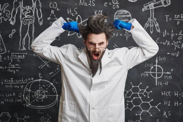 Bu fikre kafayı takmış bir profesör saçlarını başını yoluyor ve formüller ve teorilerle tahtada çılgınca bağırıyor..