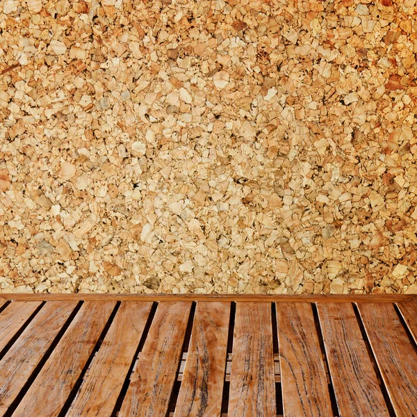Tablero de corcho en panel de madera fondo interior de la pared — Foto de Stock