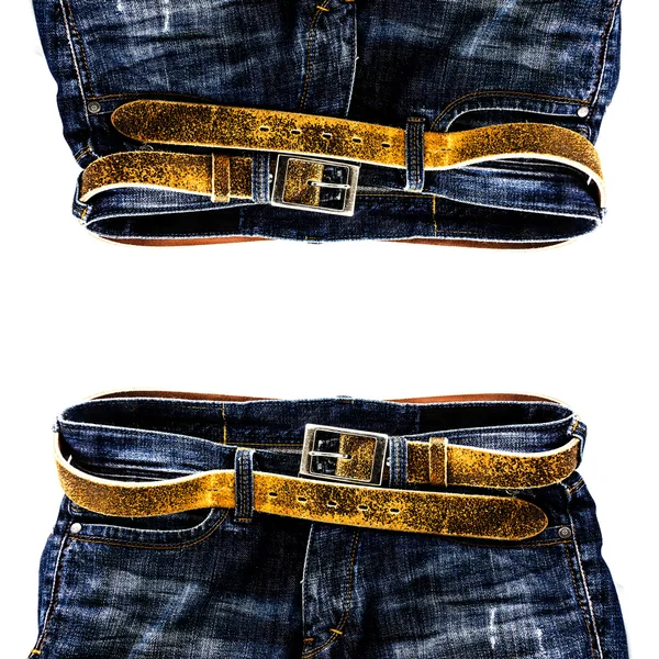 Jeans with a belt — Stock Photo, Image