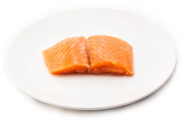 Steak z lososa na červené ryby na bílém pozadí — Stock fotografie