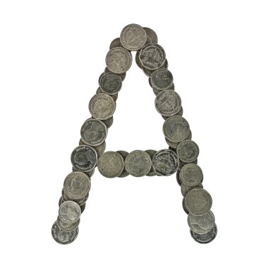 alfabe gelen paralar. White.Check üzerinde bir s benim liman izole