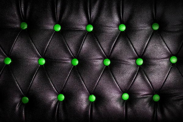 Abstract black Leather against green dot background — Stock Photo, Image