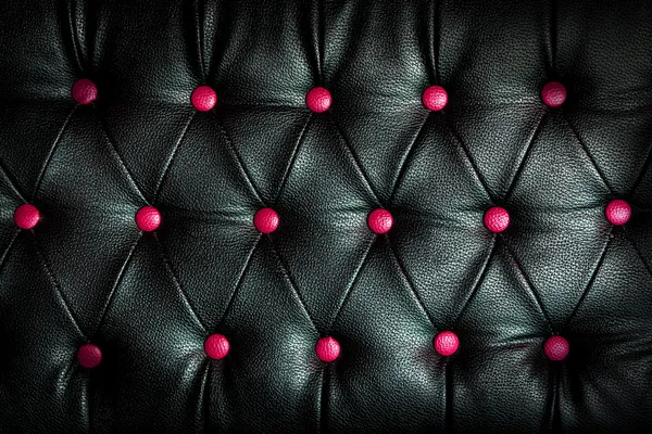 Abstract black Leather against pink dot background — Stock Photo, Image