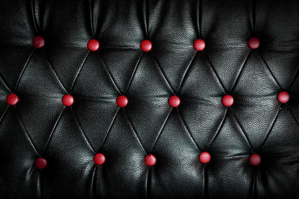 Abstract black Leather against red dot background — Stock Photo, Image
