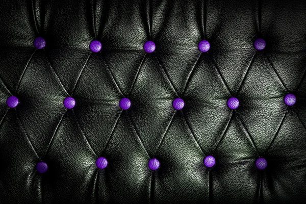Abstract black Leather against violet dot background — Stock Photo, Image