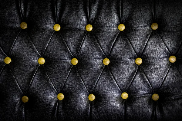 Abstract black Leather against yellow dot background — Stock Photo, Image