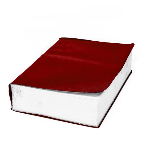 Simple red  hardcover book isolated on white background — Stock Photo, Image