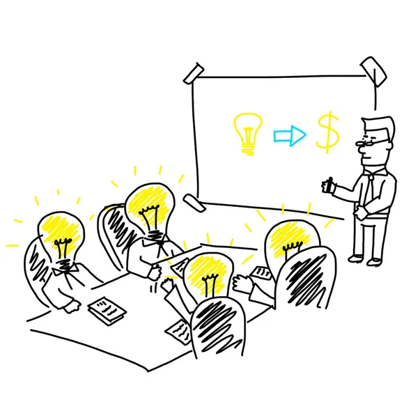 Vektor-üzleti találkozó és brainstorming bemutató Co — Stock Vector