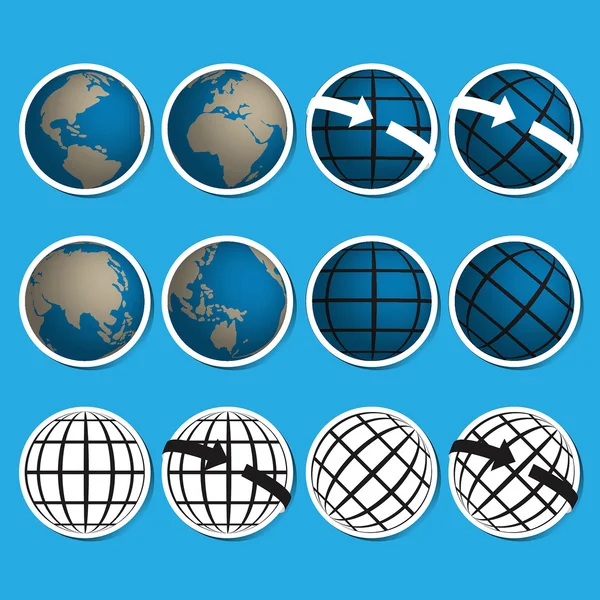 Země vektorové ikony set.credit NASA — Stockový vektor