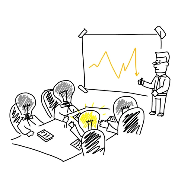 Vektor av business möte och brainstorming. — Stock vektor