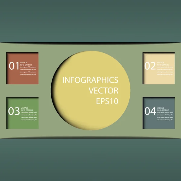 Vintage renk tasarım şablonu-ebilmek var olmak kullanılmış için Infographics .vect — Stok Vektör