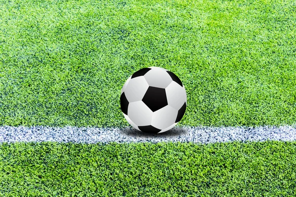 Soccer op de lijn van het voetbalveld — Stockfoto
