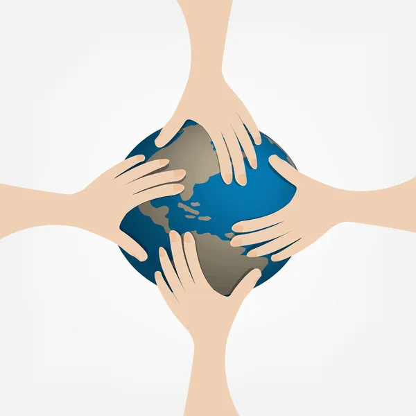 Hand globe — Stockvector