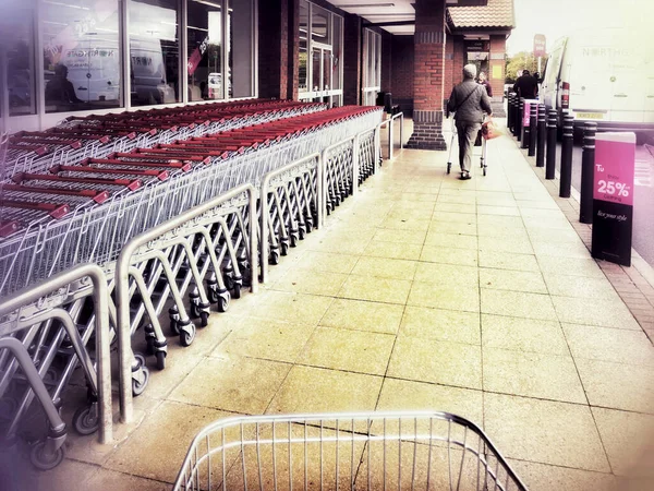 Carrello Del Supermercato Inghilterra — Foto Stock