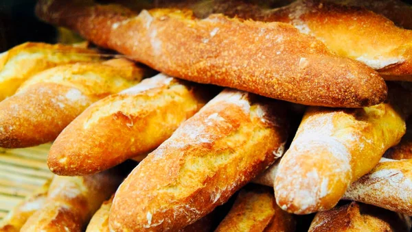 Baguettes Recién Horneados Boulangerie Lille France Nord Europa Unión Europea — Foto de Stock