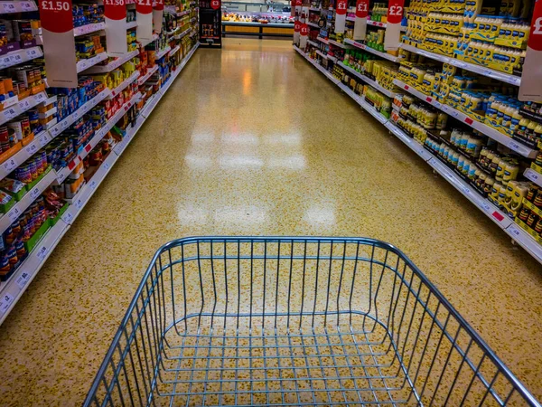 Belső Tér Sainsburys Szupermarket Bevásárlóközpont Piac Anglia Europe — Stock Fotó