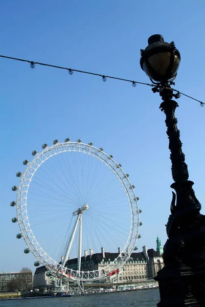 Лондонский Глаз Большое Колесо Вдоль Реки Thames Англия — стоковое фото