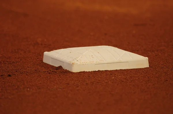 stock image Baseball base on dirt on field