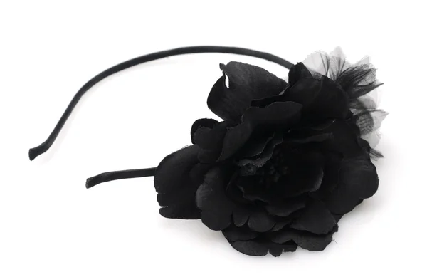 Diadema flor negra accesorio de moda — Foto de Stock