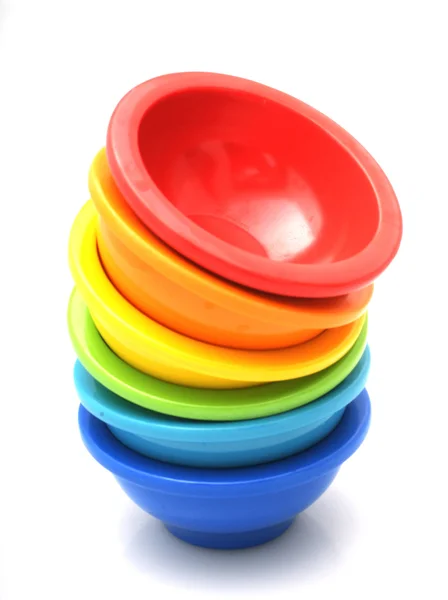 Stack of rainbow bowls — Stock Photo, Image