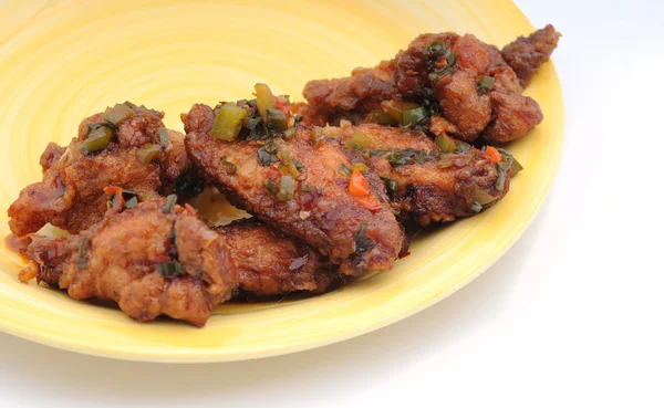 Six spicy chicken wings — Stock Photo, Image