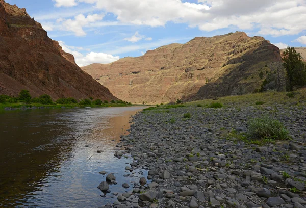 John den řeka v Oregonu s horami — Stock fotografie