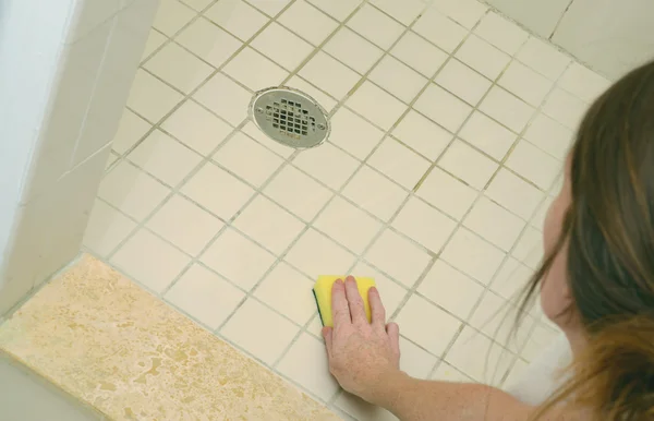 Showerand zeep uitschot schoonmaken — Stockfoto