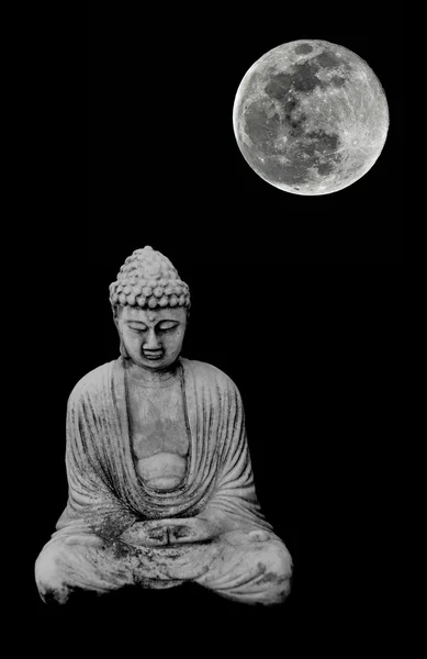 Full moon meditation — Stock Photo, Image