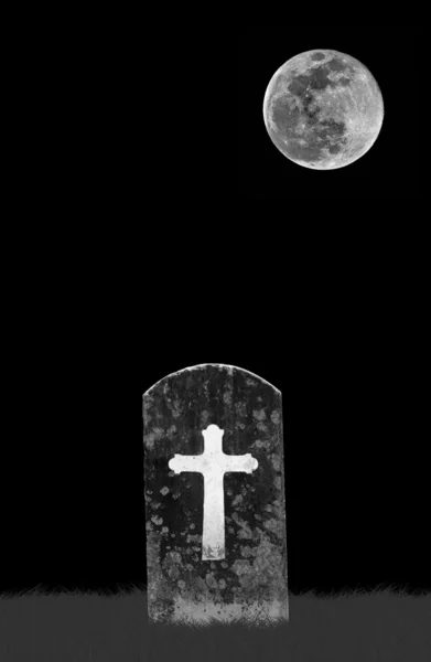 Tomba e luna piena — Foto Stock