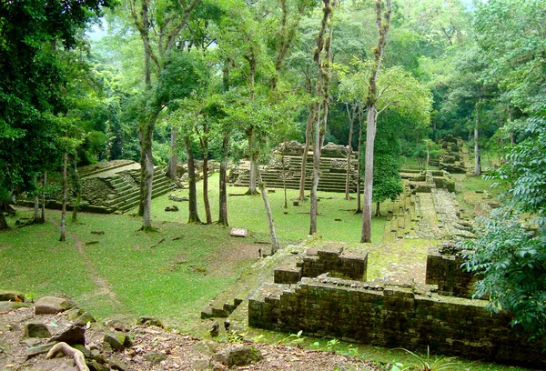 Rovine di antichi templi maya in honduras — Foto Stock