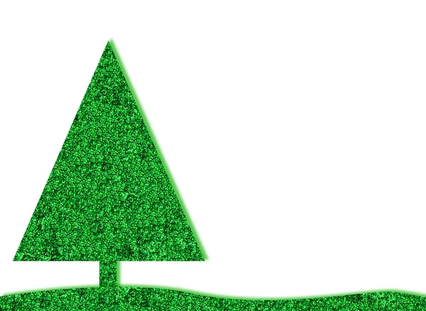 Albero di Natale retrò verde con glitter — Foto Stock