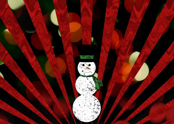 Christmas snowman illustration — Stock Photo, Image