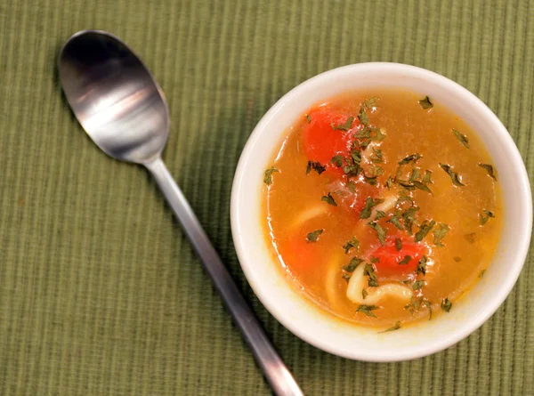 緑のヌードル ・ スープ — ストック写真