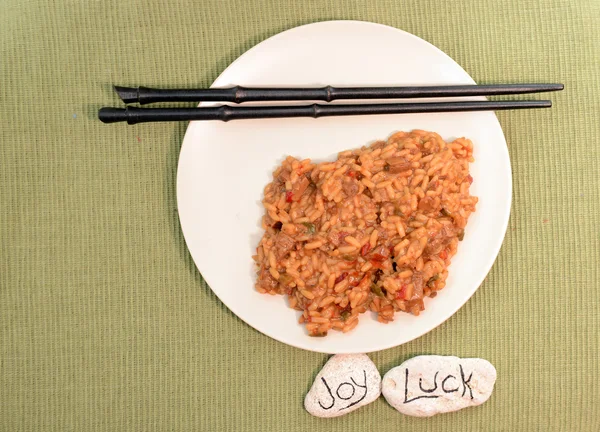 Beef fried rice — Stock Photo, Image