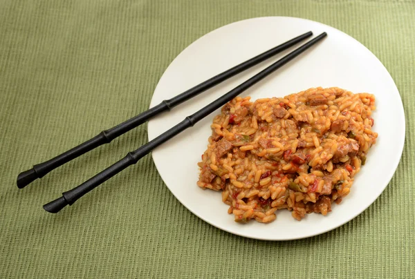 Beef fried rice — Stock Photo, Image