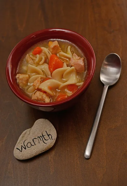 Hearty chicken noodle soup — Stock Photo, Image