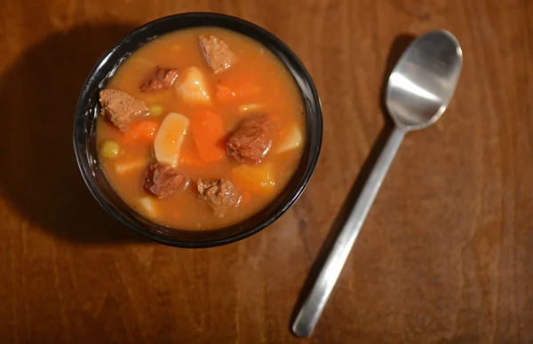 Rustic beef and vegetable soup — Stock Photo, Image