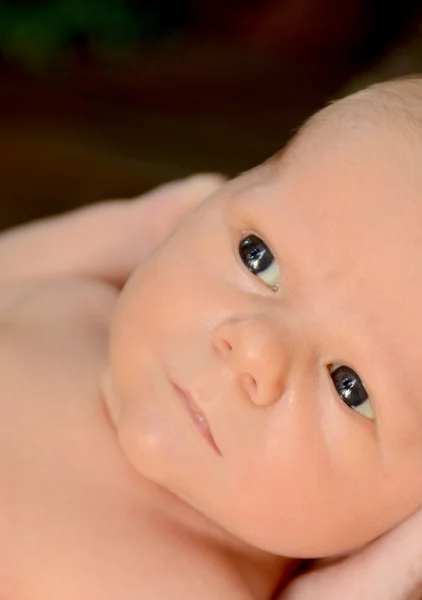 Close up of angelic baby face — Stock Photo, Image