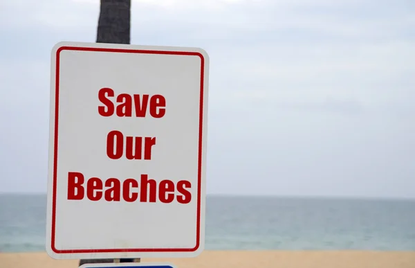 Ocean ochrony i zapisać nasze plaże — Zdjęcie stockowe