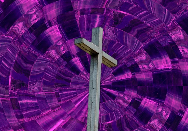 기독교 십자가 자주색 — 스톡 사진