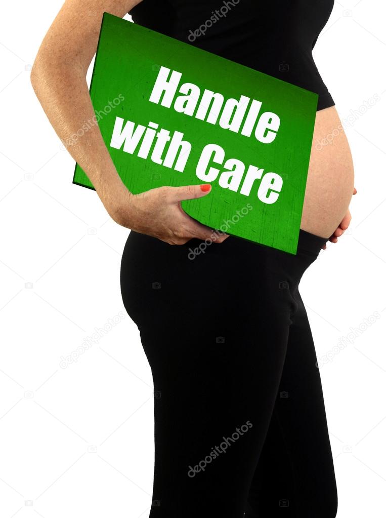 handle with care pregnancy concept