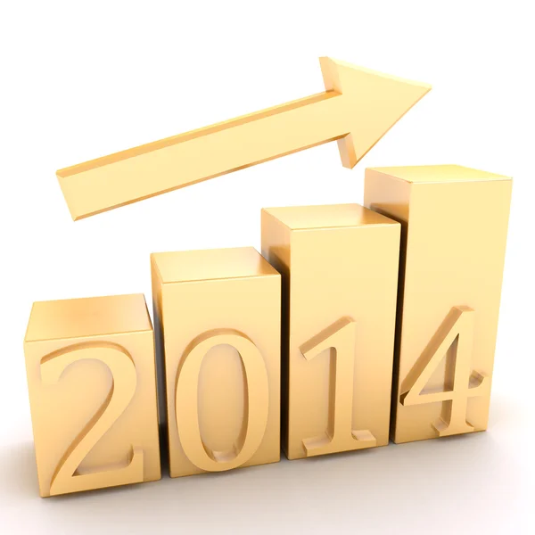 Gold chart growth — Stock Photo, Image