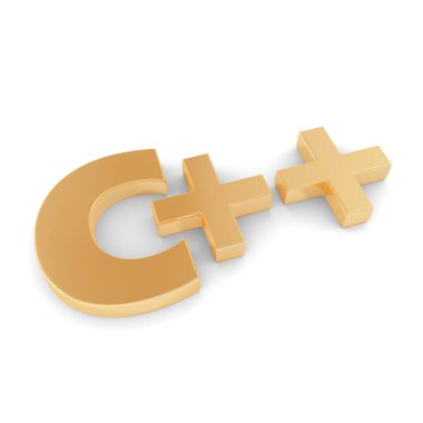 C + + +. Üç boyutlu logo. 3B görüntüleme.