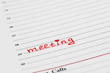 Toplantı günlüğüne bir girdi.